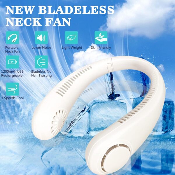 Portable Bladeless Neck Fan – Rechargeable, Hands-Free Cooling - Image 2