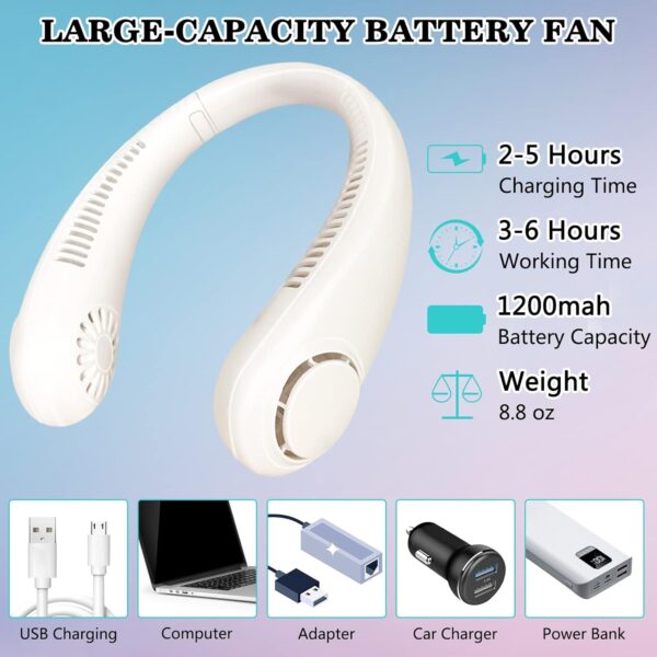 Portable Bladeless Neck Fan – Rechargeable, Hands-Free Cooling - Image 4